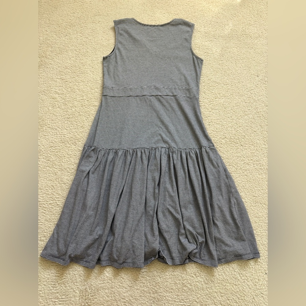 Soft Surroundings black and white striped sleeveless tiered midi dress, sz S - Picture 6 of 6